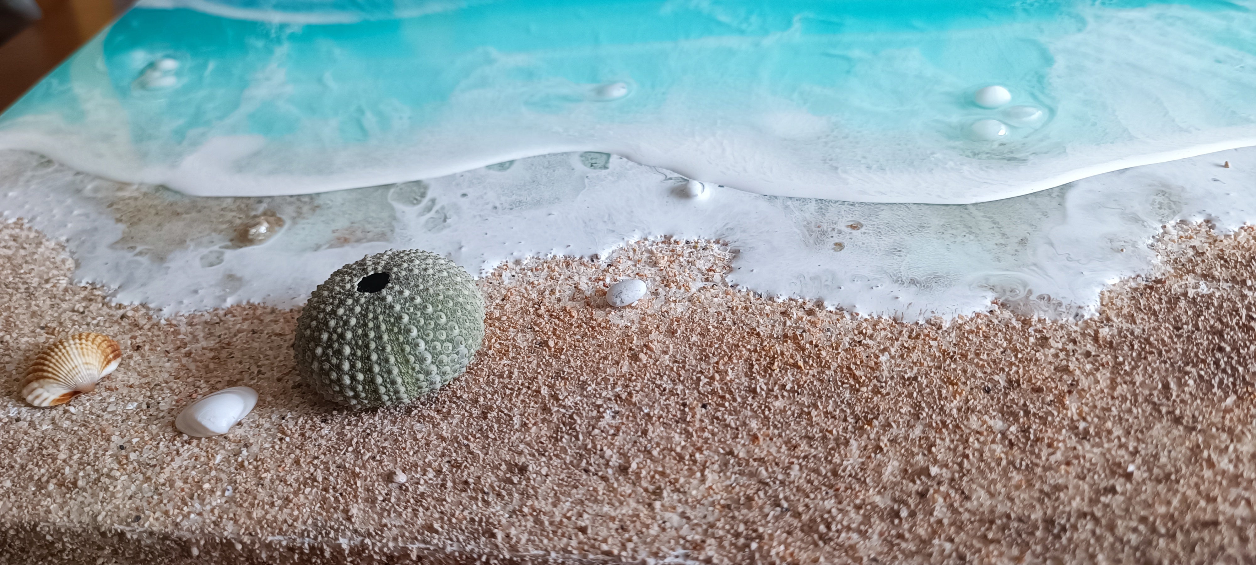 Quadri in Resin Art, spiaggia 3d , su pannello, varie misure. WAVES ART