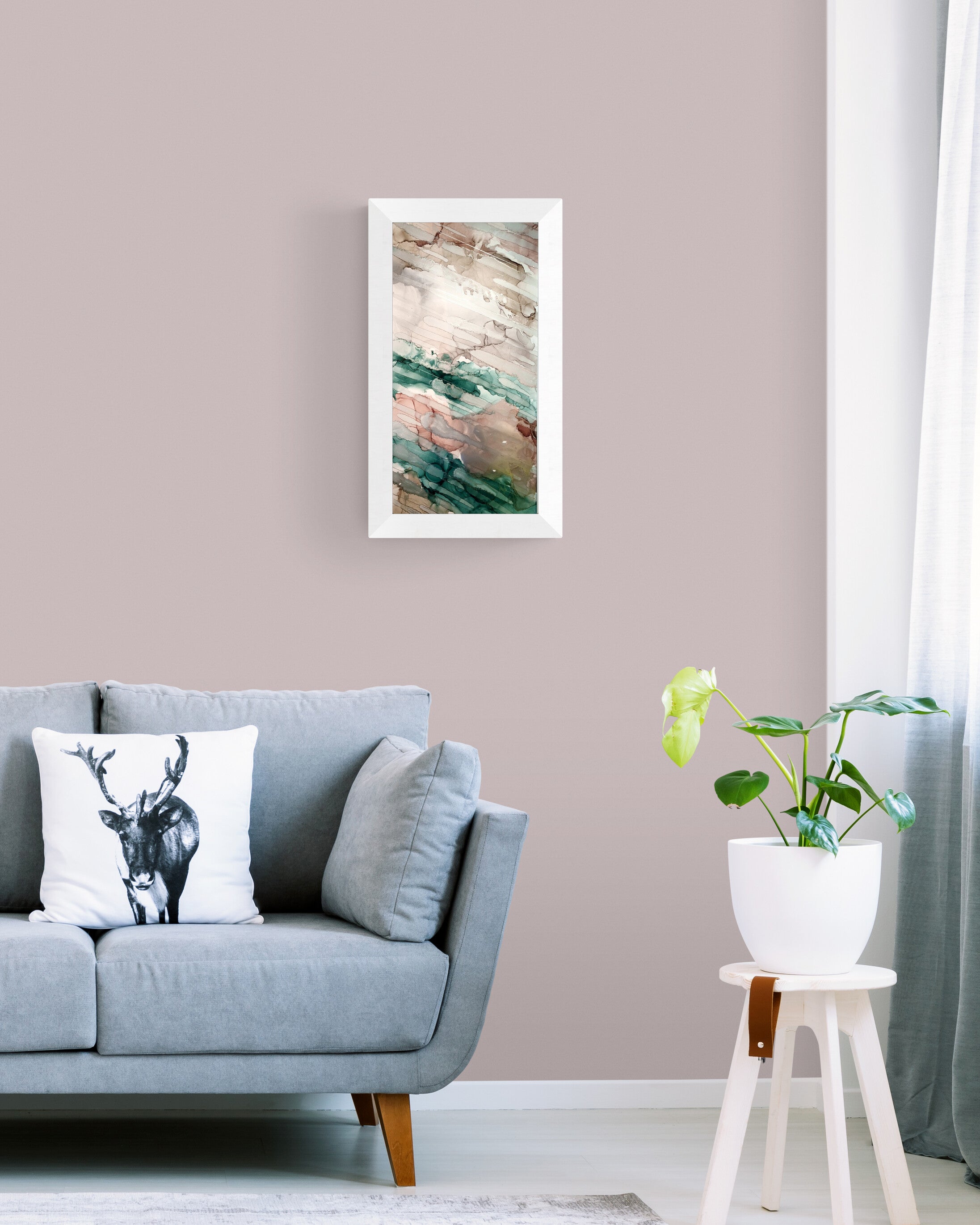 Quadro in Alcohol Ink Art su carta Yupo "Obliquità" 30x60cm - Fluidartlab