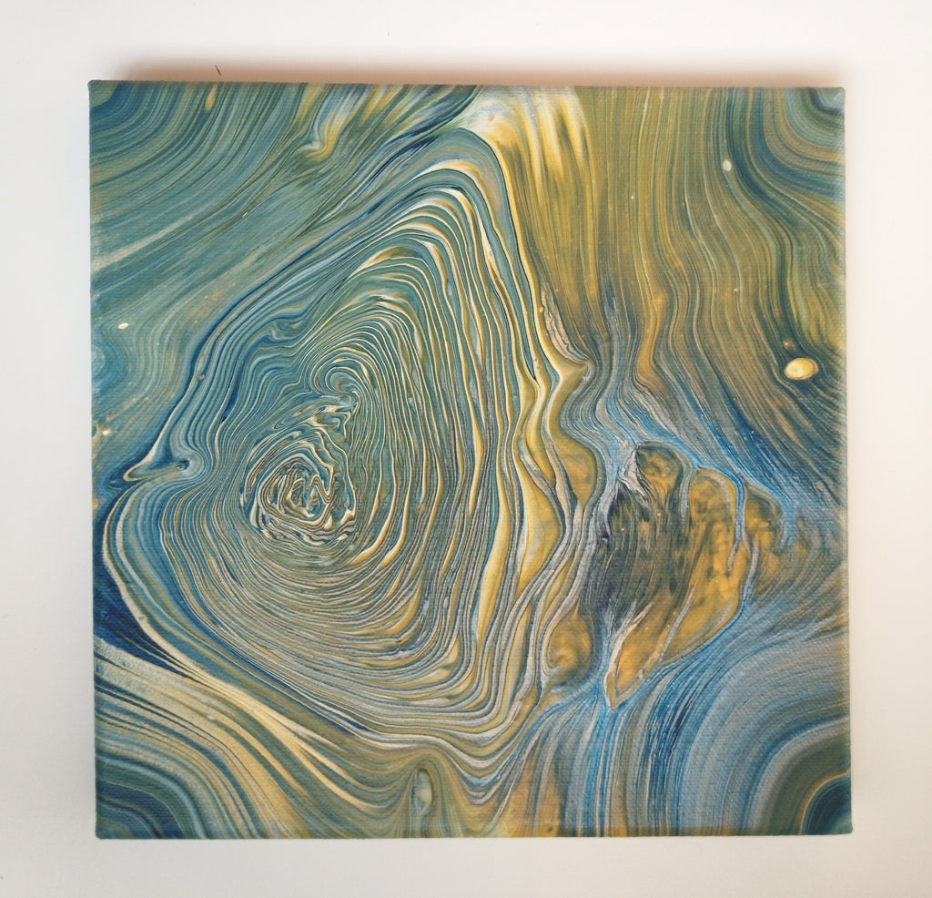 Quadro su tela in acrilico "Sasso nell'acqua" 20x20cm - Fluidartlab Crincoli