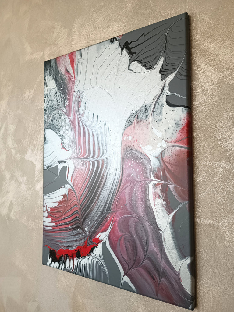 Quadro su tela in acrilico "Tigre rossa" 50x70cm - Fluidartlab